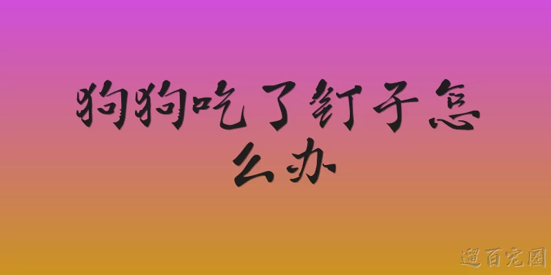 狗狗吃了钉子怎么办