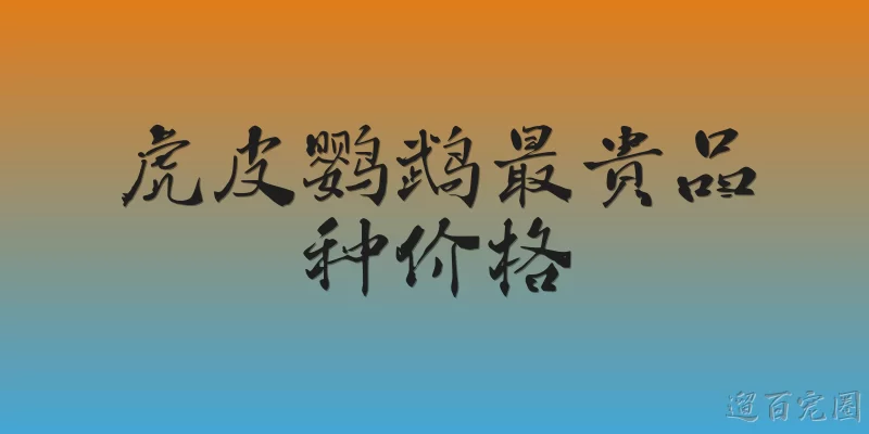 虎皮鹦鹉最贵品种价格